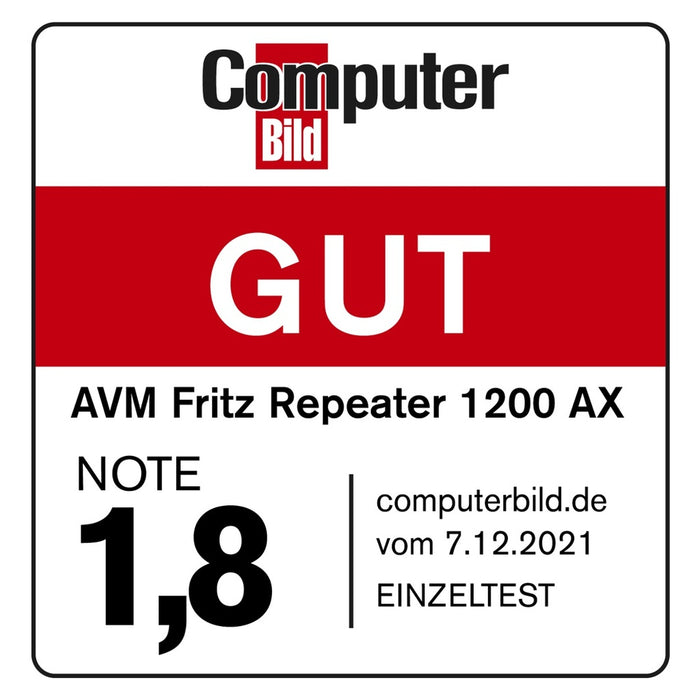 AVM FRITZ!Repeater 1200 AX 2400 Mbit/s Eingebauter Ethernet-Anschluss WLAN Weiß 1 Stück(e)