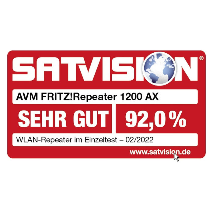 AVM FRITZ!Repeater 1200 AX 2400 Mbit/s Eingebauter Ethernet-Anschluss WLAN Weiß 1 Stück(e)