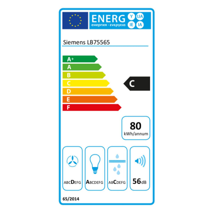 Siemens iQ300 LB75565 Dunstabzugshaube Eingebaut Edelstahl 610 m³/h C
