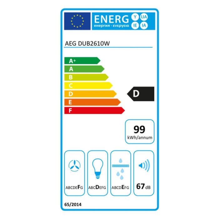 AEG DUB2610W Unterbaut Weiß 240 m³/h D