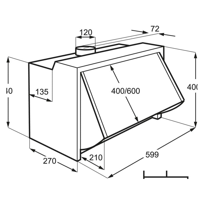 le AEG DEB1621S Dunstabzugshaube Flip open (halb eingebaut - Pullout) Grau 284 m³/h D