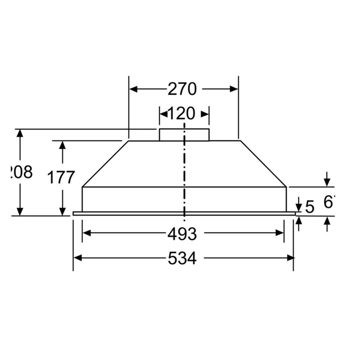 Neff DNAA511C Dunstabzugshaube eingebaut Edelstahl 300 m³/h D