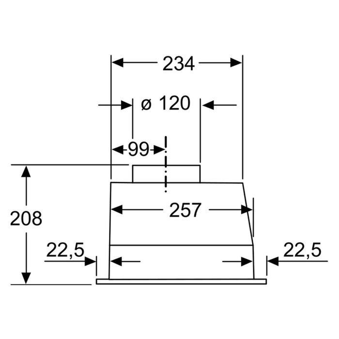 Neff DNAA511C Dunstabzugshaube eingebaut Edelstahl 300 m³/h D