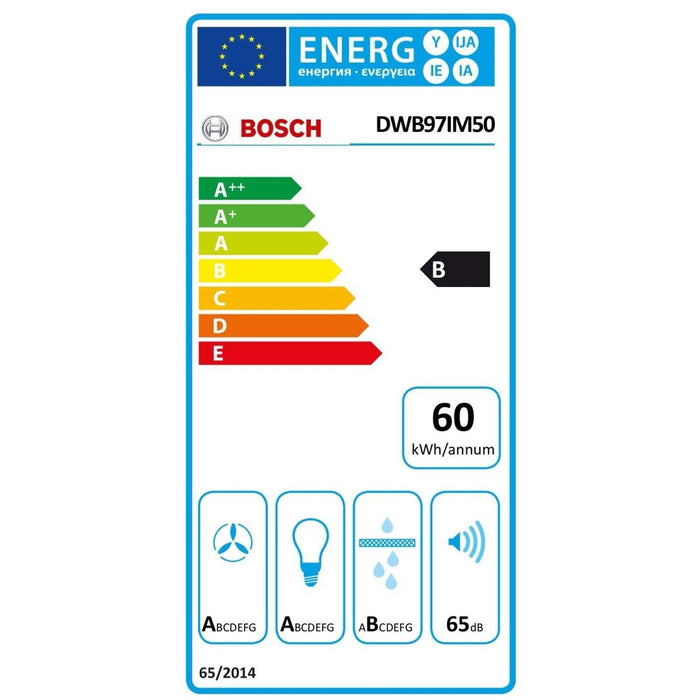 Bosch Serie 4 DWB97IM50 Dunstabzugshaube Wandmontiert Edelstahl 710 m³/h B