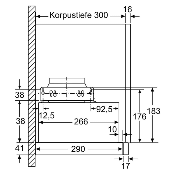 Bosch DFL064W53 Flachschirmhaube Serie 2 halb eingebaut