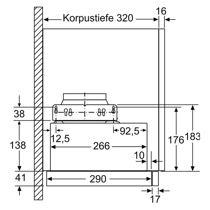 Bosch DFL064W53 Flachschirmhaube Serie 2 halb eingebaut