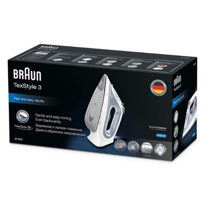 Braun TexStyle 3 SI 3054 Dampfbügeleisen Keramik- Bügelsohle 2400 W Grau