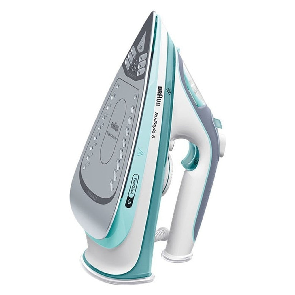 Produktbild Dampfbügeleisen - Braun TexStyle 5 Dampfbügeleisen SI 5017 GR Keramik-Bügelsohle 2700 W Türkis, Grau, Weiß