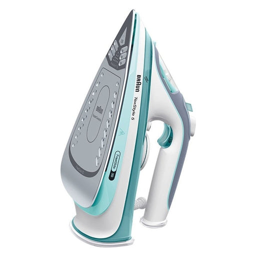 Produktbild Dampfbügeleisen - Braun TexStyle 5 Dampfbügeleisen SI 5017 GR Keramik-Bügelsohle 2700 W Türkis, Grau, Weiß