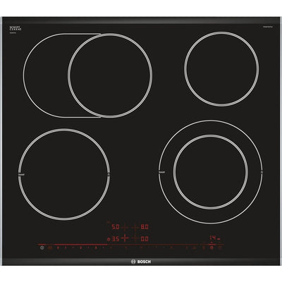 Serie 8 PKN675DP1D Glaskeramik-Kochfeld integriert 60cm 4 Zonen Schwarz, Edelstahl