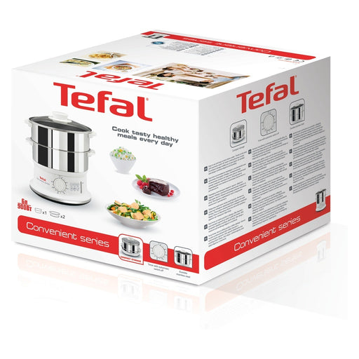 Produktbild 2-in-1-Dampfgarer - Tefal VC145 Dampfgarer 2 Korb/Körbe Freistehend Weiß, Edelstahl