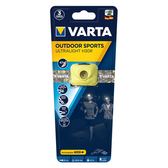 Varta OUTDOOR SPORTS ULTRALIGHT H30R Limette Stirnband-Taschenlampe LED