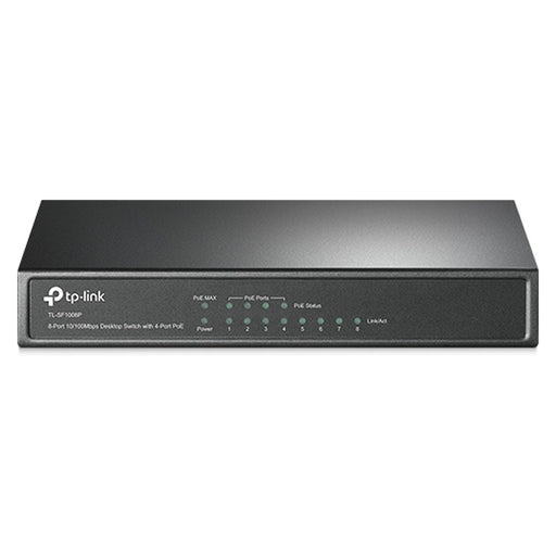 Produktbild Netzwerk-Switch - TP-Link TL-SF1008P Unmanaged Fast Ethernet (10/100) Power over Ethernet (PoE) Schwarz