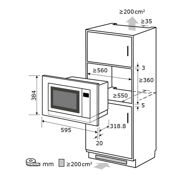 Exquisit EMW10-020 Einbau-Mikrowelle Edelstahl