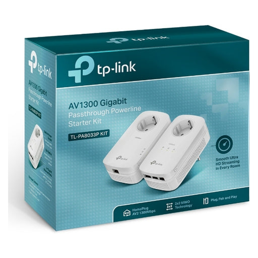 Produktbild WLAN-Repeater - TP-Link TL-PA8033P KIT PowerLine Netzwerkadapter 1300 Mbit/s Eingebauter Ethernet-Anschluss Weiß