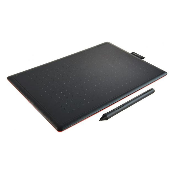 Wacom One by Medium Grafiktablett Schwarz, Rot 2540 lpi 216 x 135 mm USB