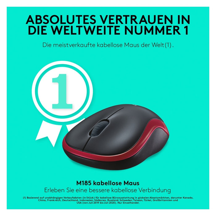 Logitech M185 Maus Beidhändig RF Wireless Optisch 1000 DPI