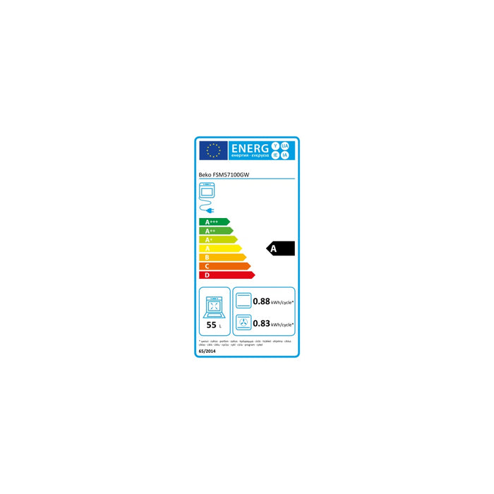 Beko FSM57100GW Standherd Kochfeld aus Glaskeramik