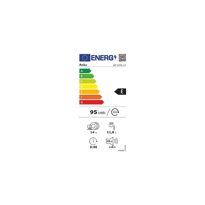 Amica GSP 14755-1 E Geschirrspüler Unterbau edelstahl