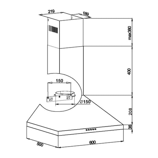 Produktbild Inselhaube - Amica KH 17286-3 E Dunstabzugshaube Insel Edelstahl 618 m³/h A