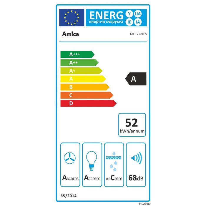 Amica KH 17286 S Kaminhaube Trapez 60cm Schwarz