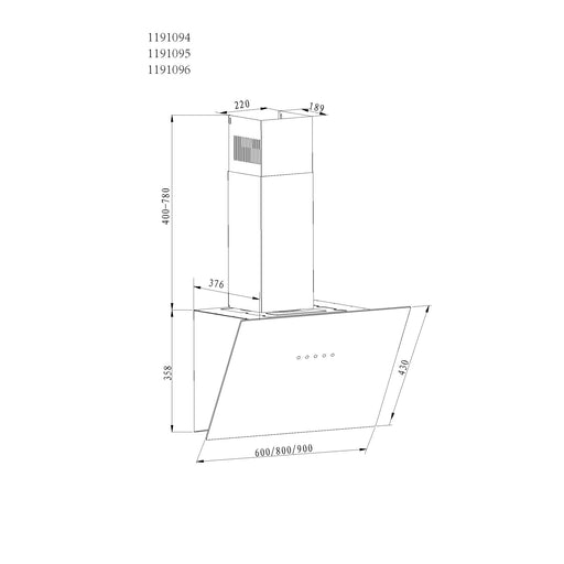 Produktbild Kaminhaube - Amica KHF 664 630 S Kaminhaube Simple Wandmontiert Schwarz 620 m³/h