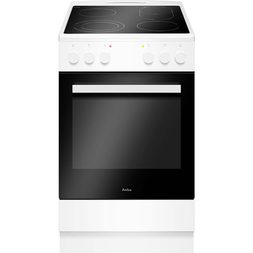 Produktbild Einbaubackofen - Amica SHC 903 021 W Elektro-Standherd 50cm weiß mit Glaskeramik-Kochfeld