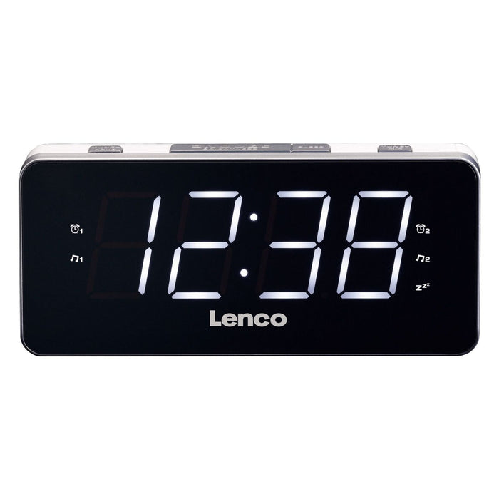 Lenco Radio-Wecker CR-18 Uhrenradio mit riesigem LED-Display, dimmbar, 2 Weckzeiten