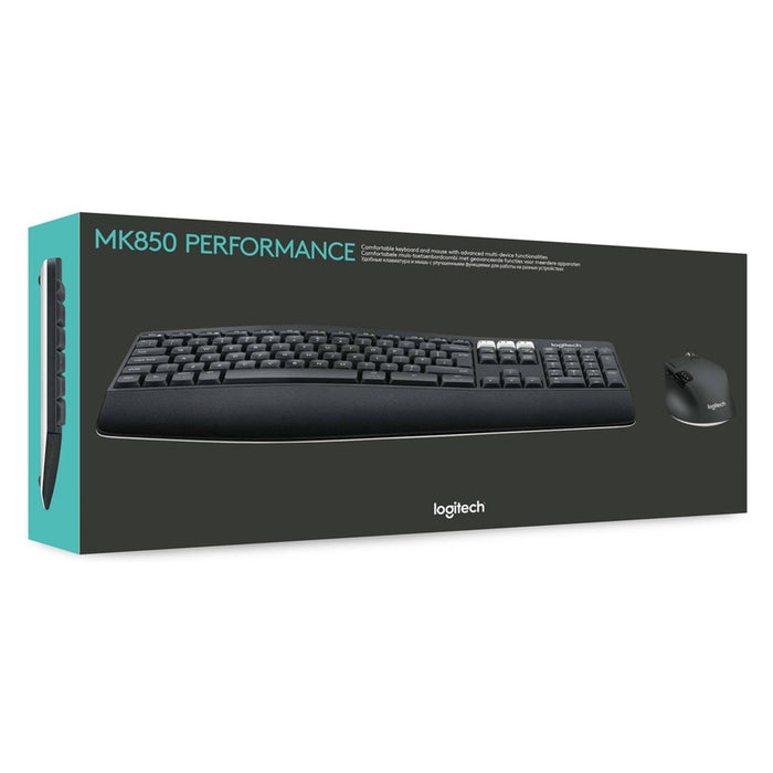 Logitech MK850 Performance Tastatur Maus enthalten RF Wireless + Bluetooth QWERTZ Deutsch Schwarz