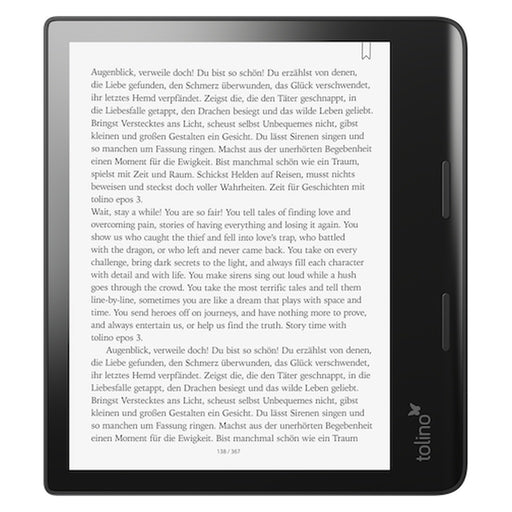 Produktbild E-Book - Tolino Epos 3 eBook-Reader Touchscreen 32 GB WLAN Schwarz