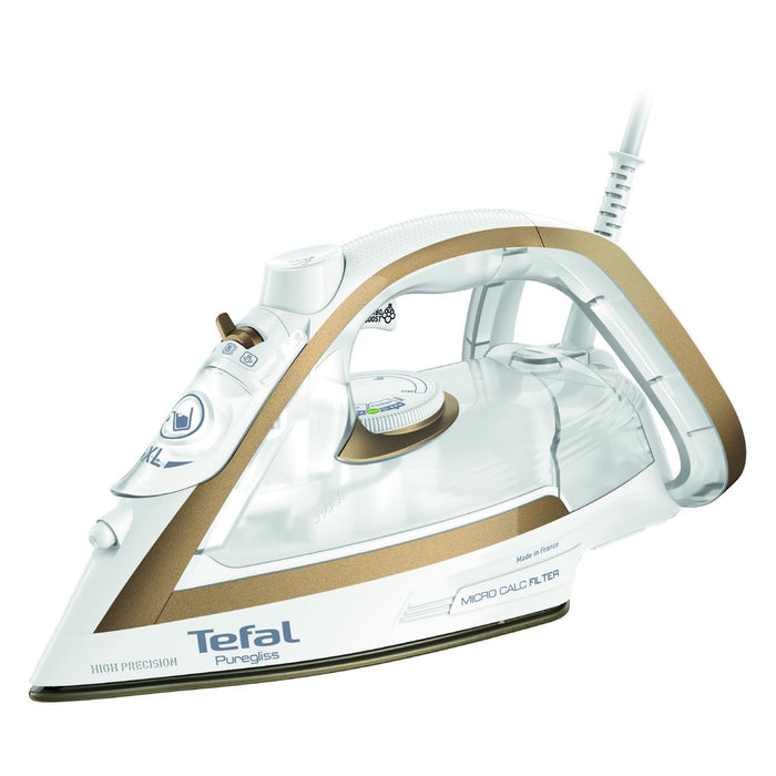 Tefal Puregliss FV8042 Trocken- & Dampfbügeleisen Autoclean 3000 W Bronze, Weiß