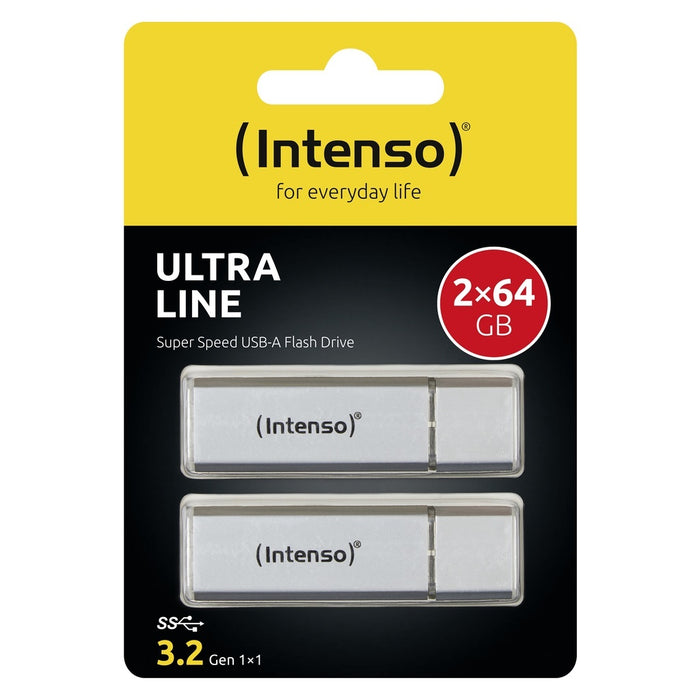 Intenso Ultra Line 2 x 64GB USB-Stick USB Typ-A 3.2 Gen 1 (3.1 Gen 1) Silber