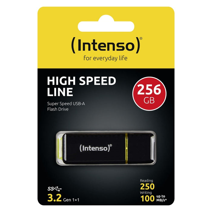 Intenso High Speed Line USB-Stick 256 GB USB Typ-A 3.2 Gen 1 (3.1 Gen 1) Schwarz, Gelb