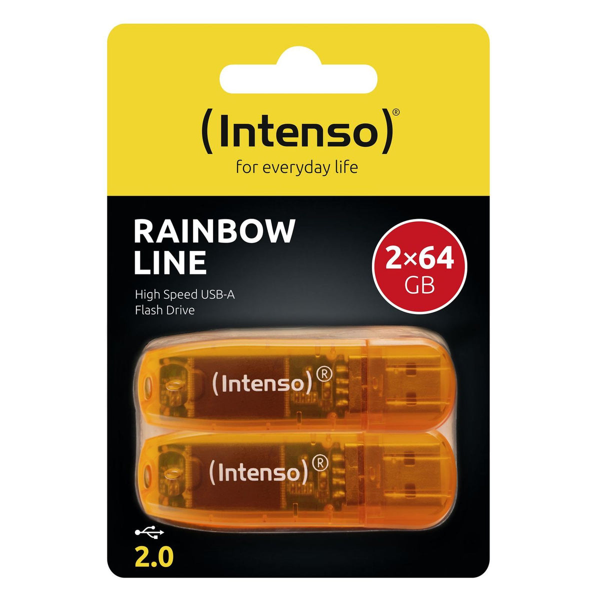 Produktbild USB-Stick - Intenso Rainbow Line 64GB USB-Stick 2er-Pack USB-Typ-A 2.0 Orange