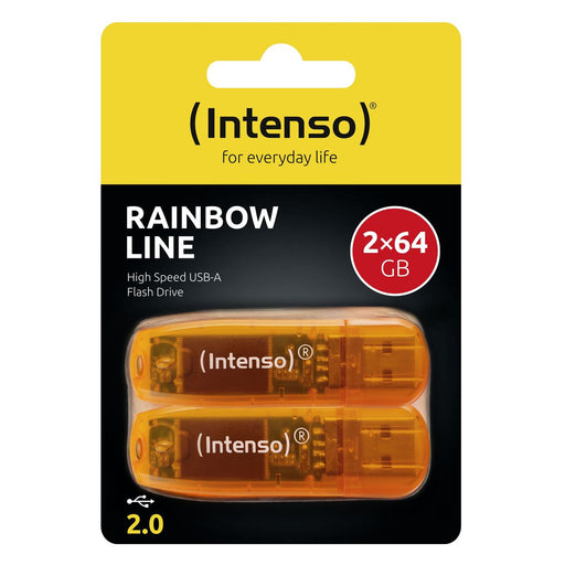 Produktbild USB-Stick - Intenso Rainbow Line 64GB USB-Stick 2er-Pack USB-Typ-A 2.0 Orange