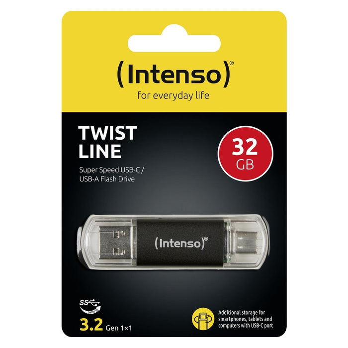 Intenso 3539480 USB-Stick 32 GB USB Type-A / USB Type-C 3.2 Gen 1 (3.1 Gen 1) Anthrazit