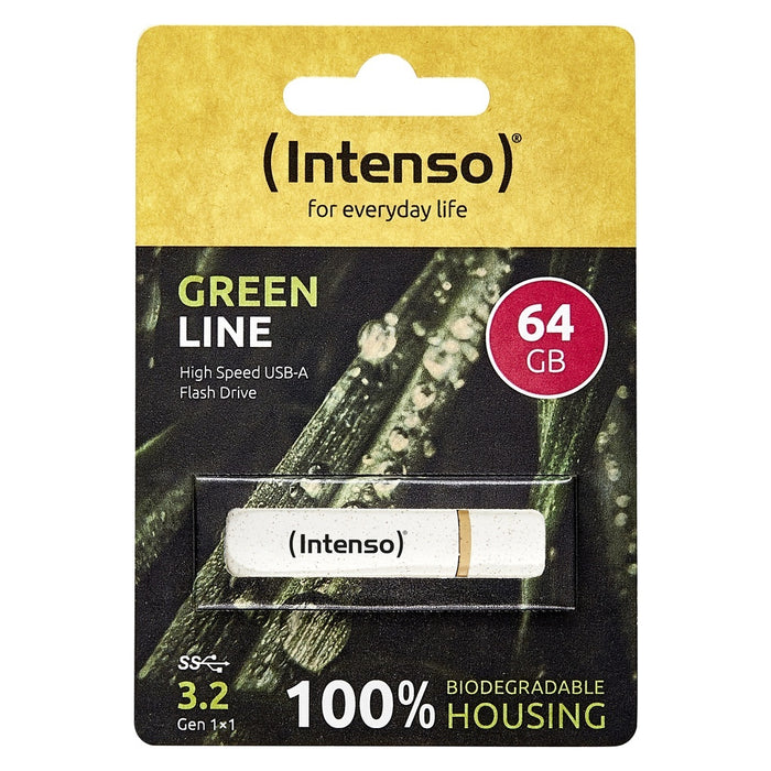 Intenso Green Line USB-Stick 64 GB USB Typ-A 3.2 Gen 1 (3.1 Gen 1) Beige, Braun