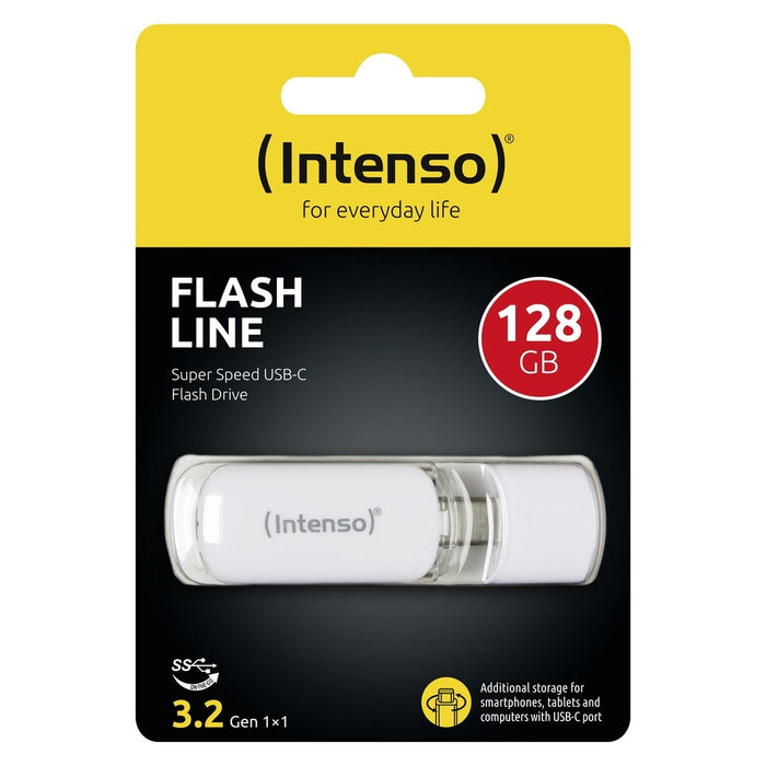 Intenso Flash Line USB-Stick 128 GB USB Typ-C 3.2 Gen 1 (3.1 Gen 1) Weiß