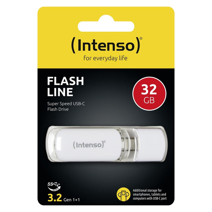 Intenso Flash Line USB-Stick 32 GB USB Typ-C 3.2 Gen 1 (3.1 Gen 1) Weiß