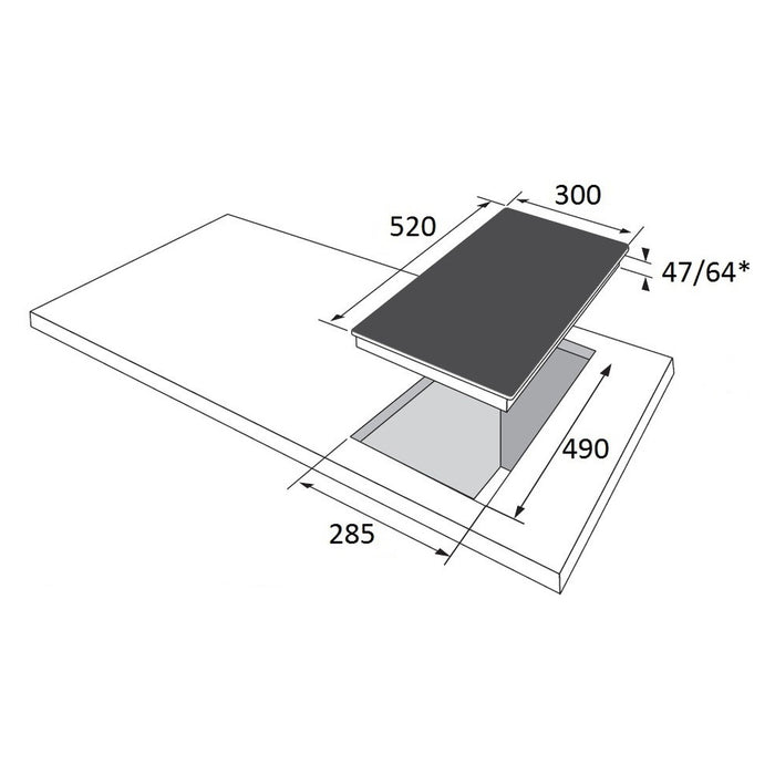 Amica KMC 13281-3 C Kochfeld Schwarz Integriert 30 cm Keramik 2 Zone(n)