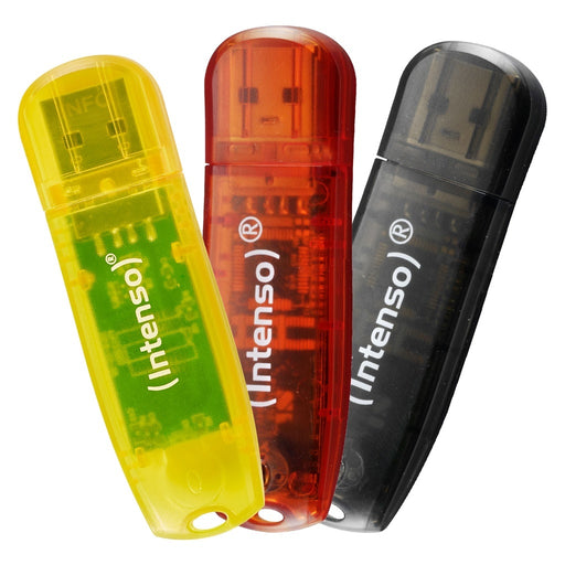 Produktbild USB-Stick - Intenso Rainbow 3x32GB Yellow/Red/Black USB-Stick USB Typ-A 2.0 Transparent