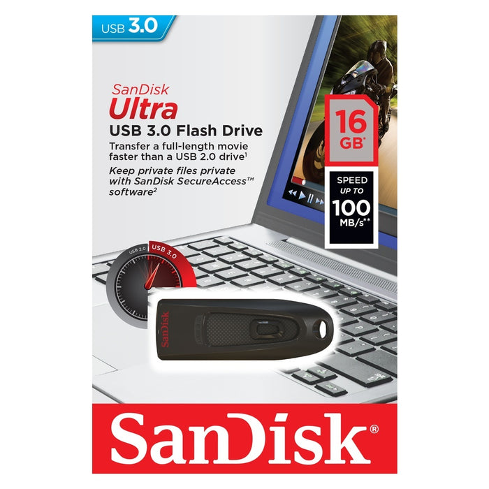 SanDisk Ultra USB-Stick 16 GB USB Typ-A 3.2 Gen 1 (3.1 Gen 1) Schwarz