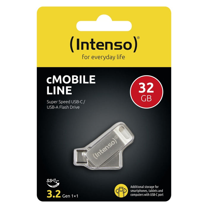 Intenso cMobile Line USB-Stick 32 GB USB Type-A / USB Type-C 3.2 Gen 1 (3.1 Gen 1) Silber