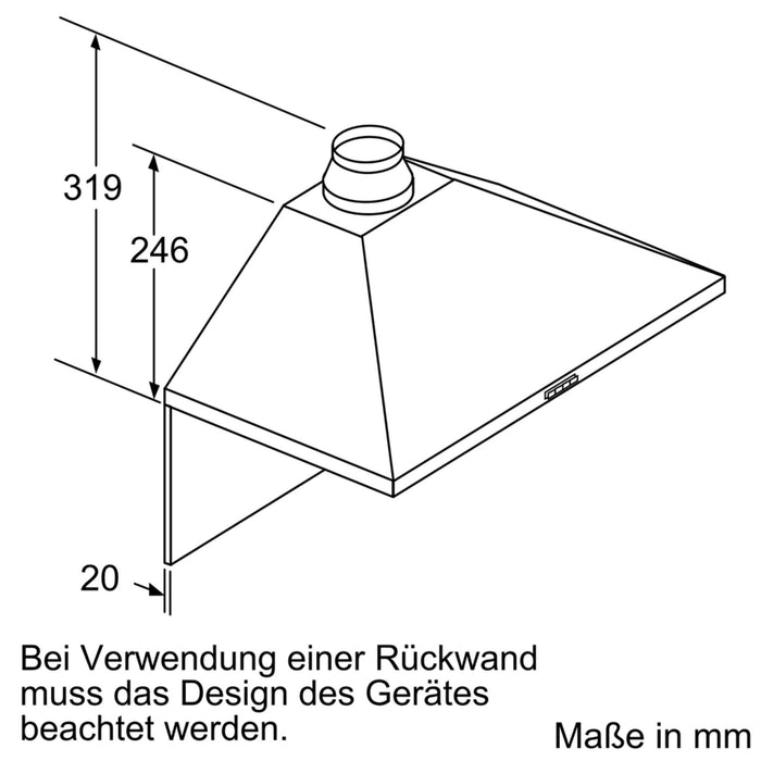 Neff DPBC620N Wandmontiert Edelstahl 360 m³/h D