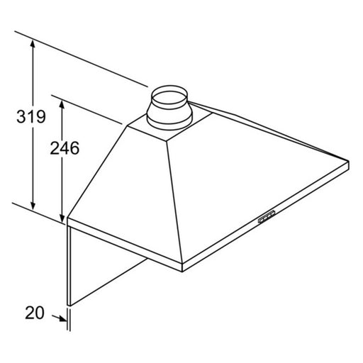 Produktbild Wandhaube - Bosch Serie 2 DWP64BC50 Dunstabzugshaube Wandmontiert Edelstahl 360 m³/h C