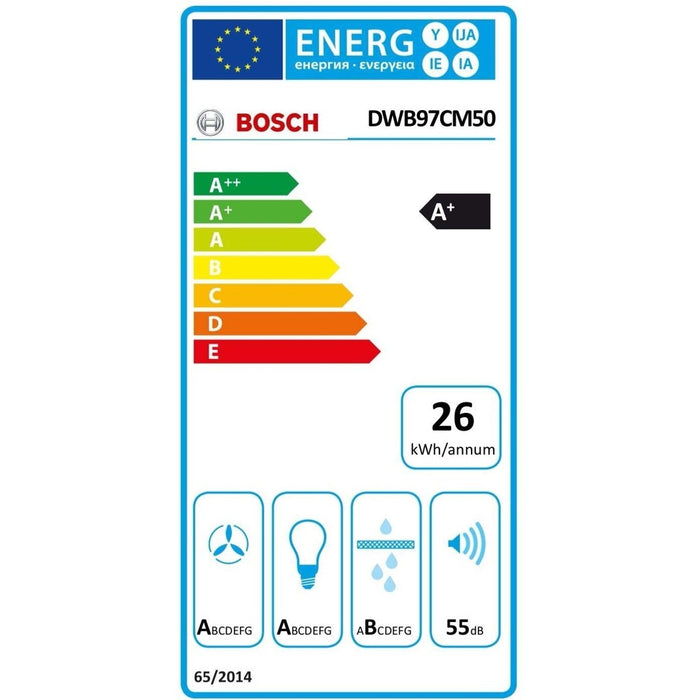 Bosch Serie 6 DWB97CM50 Dunstabzugshaube Wandmontiert Edelstahl 430 m³/h A+