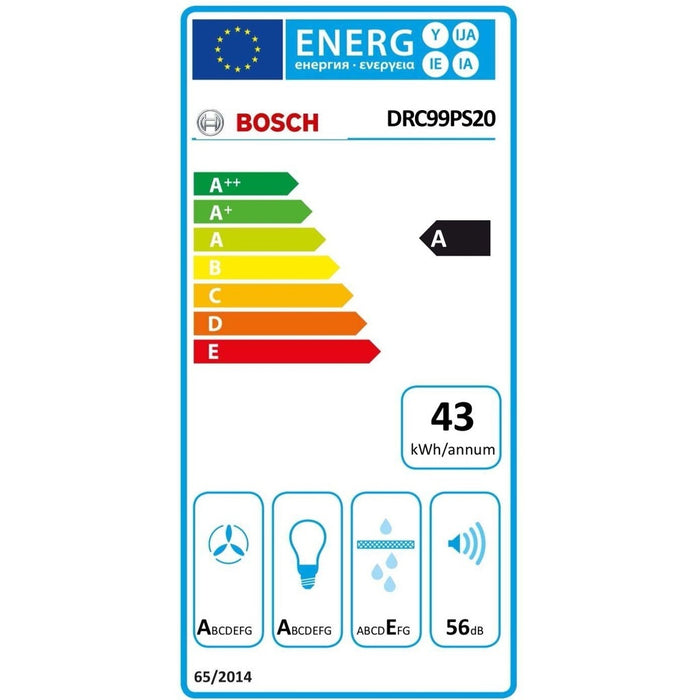 Bosch Serie 8 DRC99PS20 Dunstabzugshaube Dacheinbau Silber 640 m³/h A