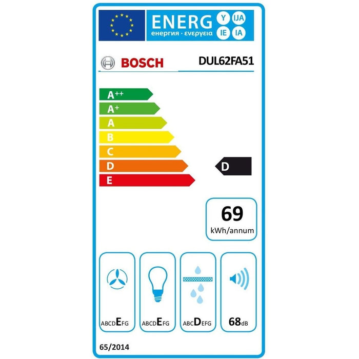 Bosch Serie 2 DUL62FA51 Dunstabzugshaube Wandmontiert Edelstahl 250 m³/h D