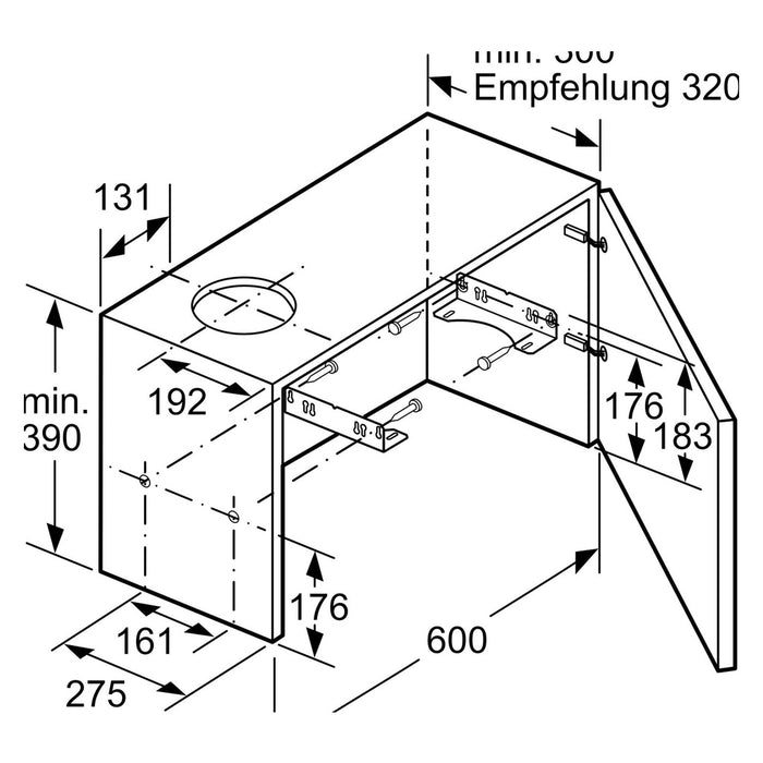 Siemens iQ100 LI64LA521 Dunstabzugshaube Halb eingebaut (Pullout) B metallisch, silber