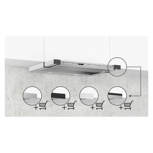 Produktbild Flachschirmhaube - Siemens iQ500 LI67RA561 Dunstabzugshaube Halb eingebaut (Pullout) Edelstahl 392 m³/h A
